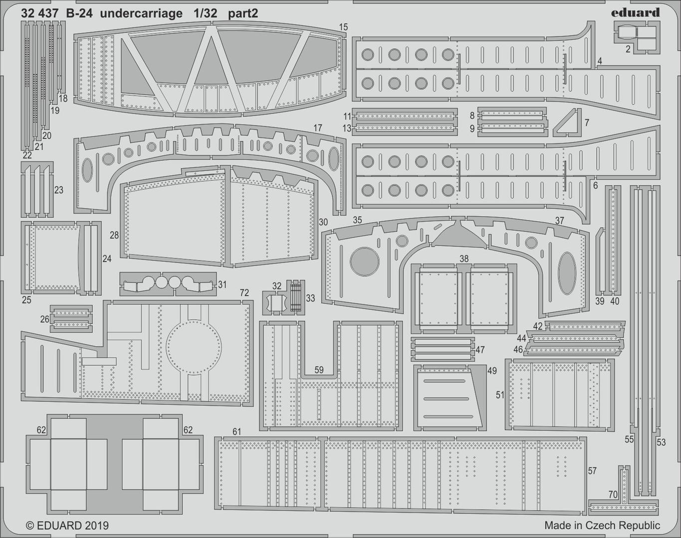 Eduard 1/32 B-24 undercarriage Photo Etched Set (Hobby Boss)