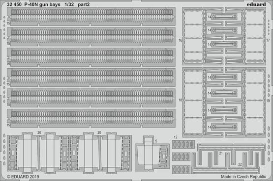 Eduard 1/32 P-40N gun bays Photo etched parts