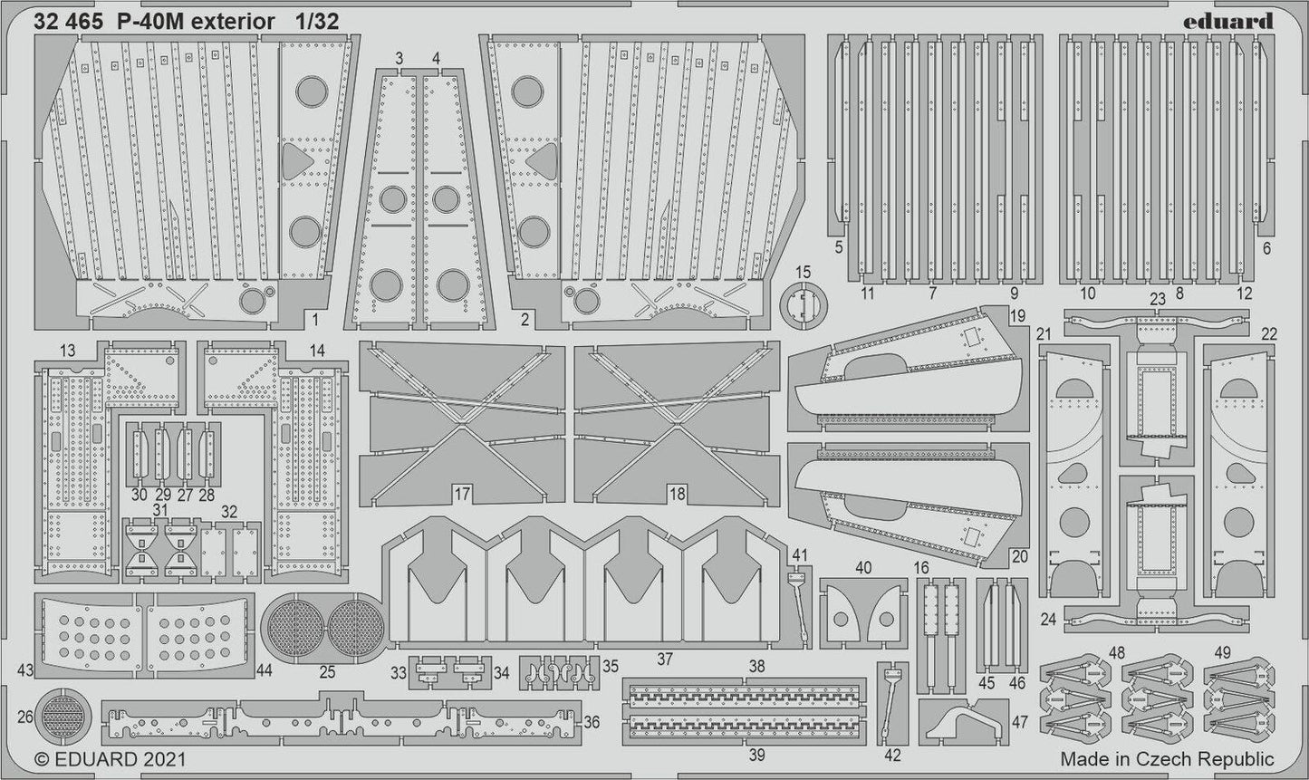 Eduard 1/32 P-40M exterior Photo etched parts