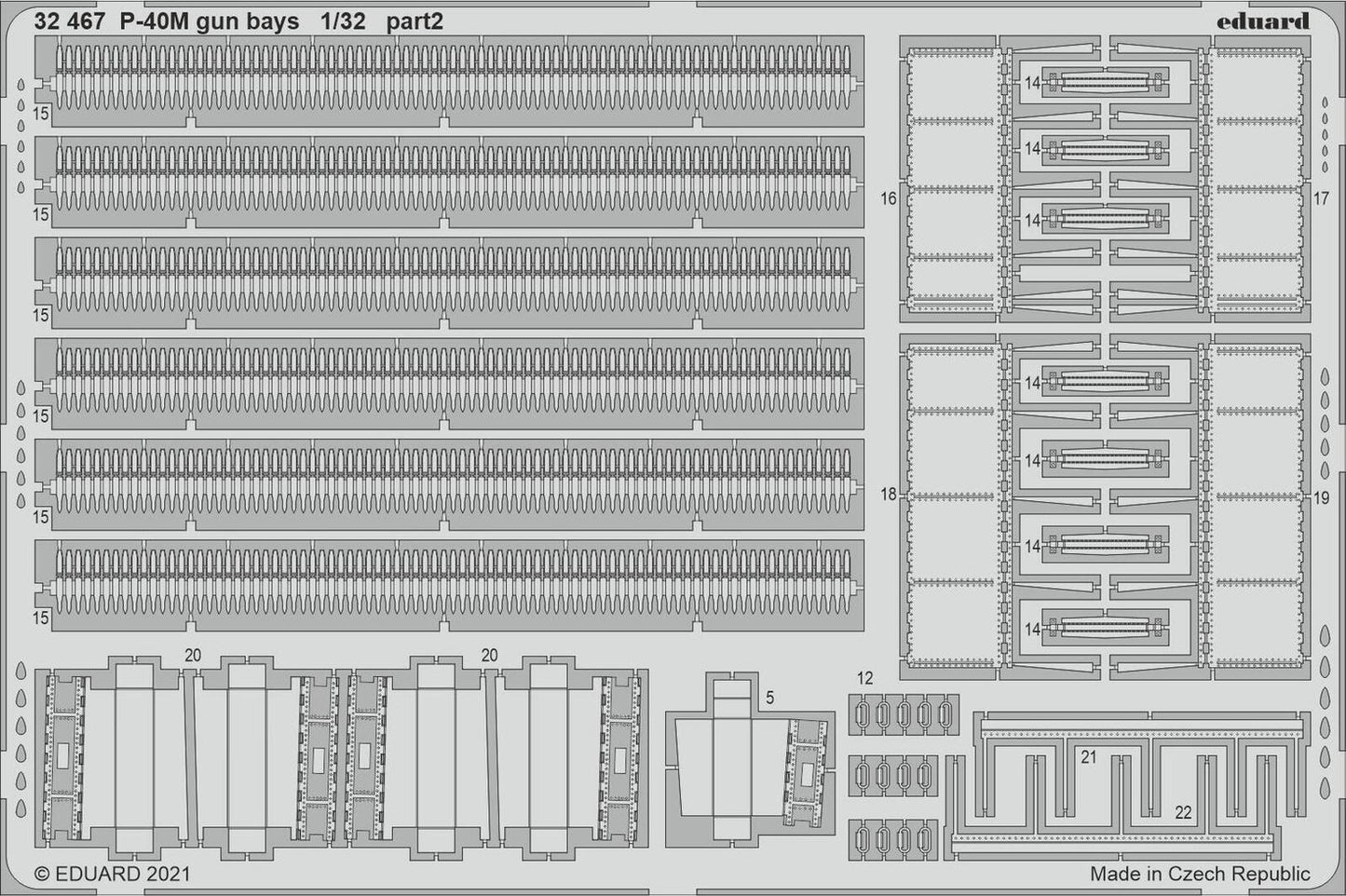 Eduard 1/32 P-40M gun bays Photo etched parts