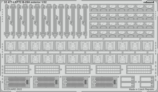 Eduard 1/32 B-25H exterior Photo etched set for HKM