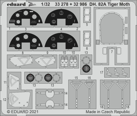 Eduard 1/32 DH. 82A Tiger Moth Photo etched parts