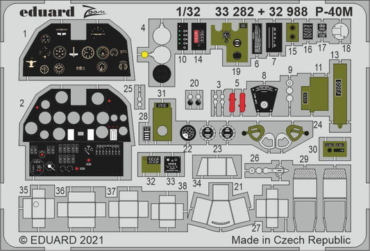 Eduard 1/32 P-40M Photo etched parts