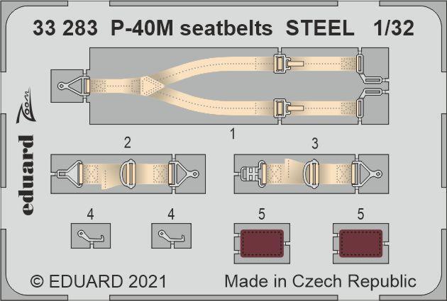 Eduard 1/32 P-40M seatbelts STEEL Photo etched parts