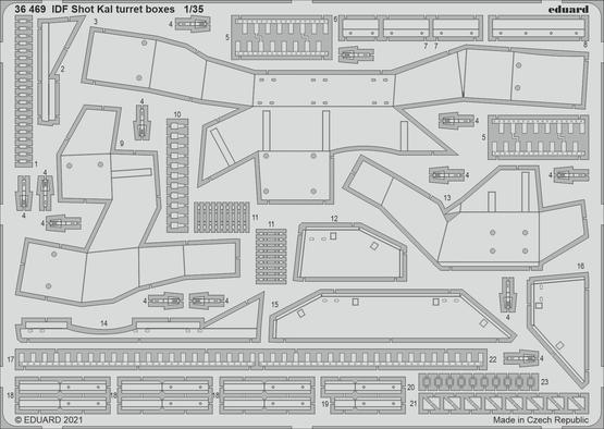 Eduard 1/35 IDF Shot Kal turret boxes Photo etched parts