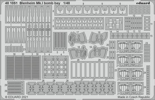 Eduard 1/48 Blenheim Mk.I bomb bay Photo etched parts