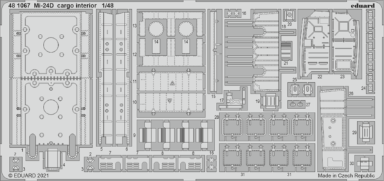 Eduard 1/48 Mi-24D (Trumpeter) Seatbelts Steel Colour Photo Etch Set