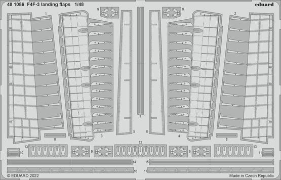 Eduard 1/48 F4F-3 Wildcat landing flaps Photo etched parts