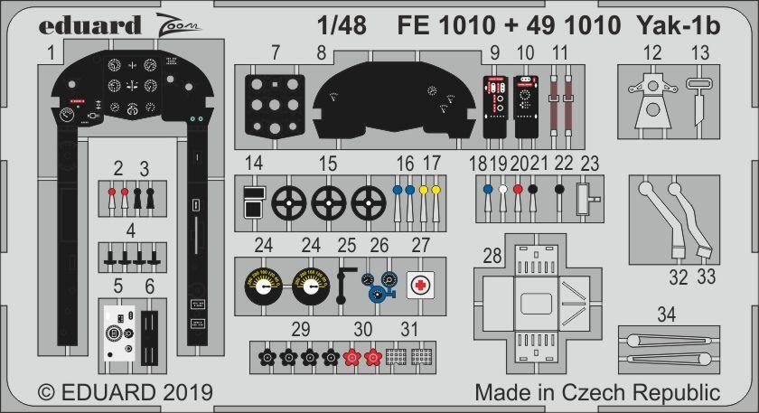 Eduard 1/48 Yak-1b Photo-etch set (Zvezda)