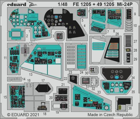 Eduard 1/48 Mi-24P interior Photo etched set