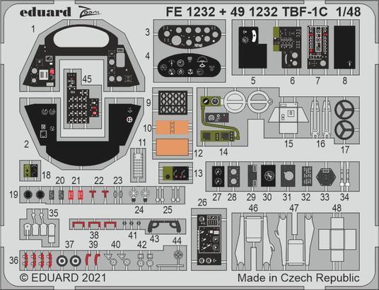 Eduard 1/48 TBF-1C (Academy) Interior Photo Etch Set