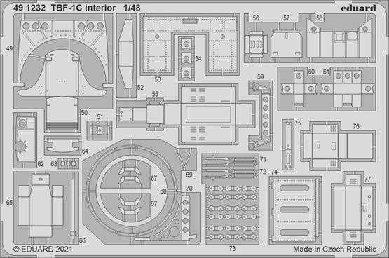 Eduard 1/48 TBF-1C (Academy) Interior Photo Etch Set