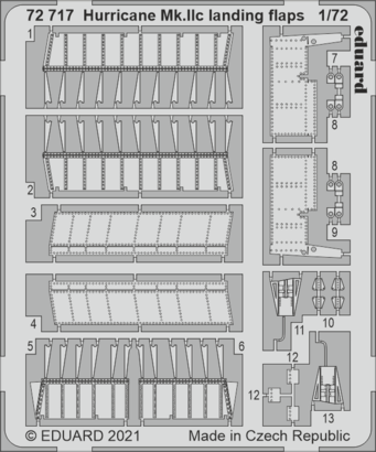 Eduard 1/72 Hurricane Mk. IIc landing flaps Photo etched parts