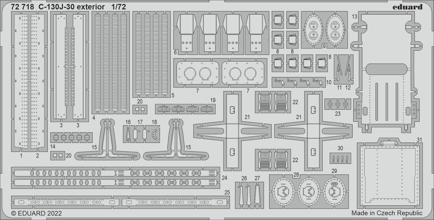 Eduard 1/72 C-130J-30 exterior Photo etched set for Zvezda