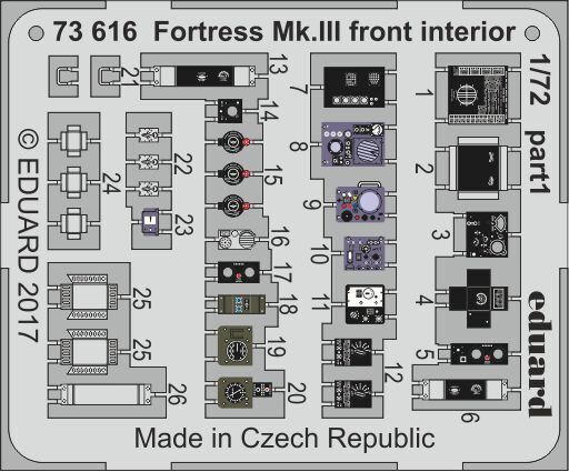 Eduard 1/72 Fortress Mk. III front interior 1/72 (Airfix)