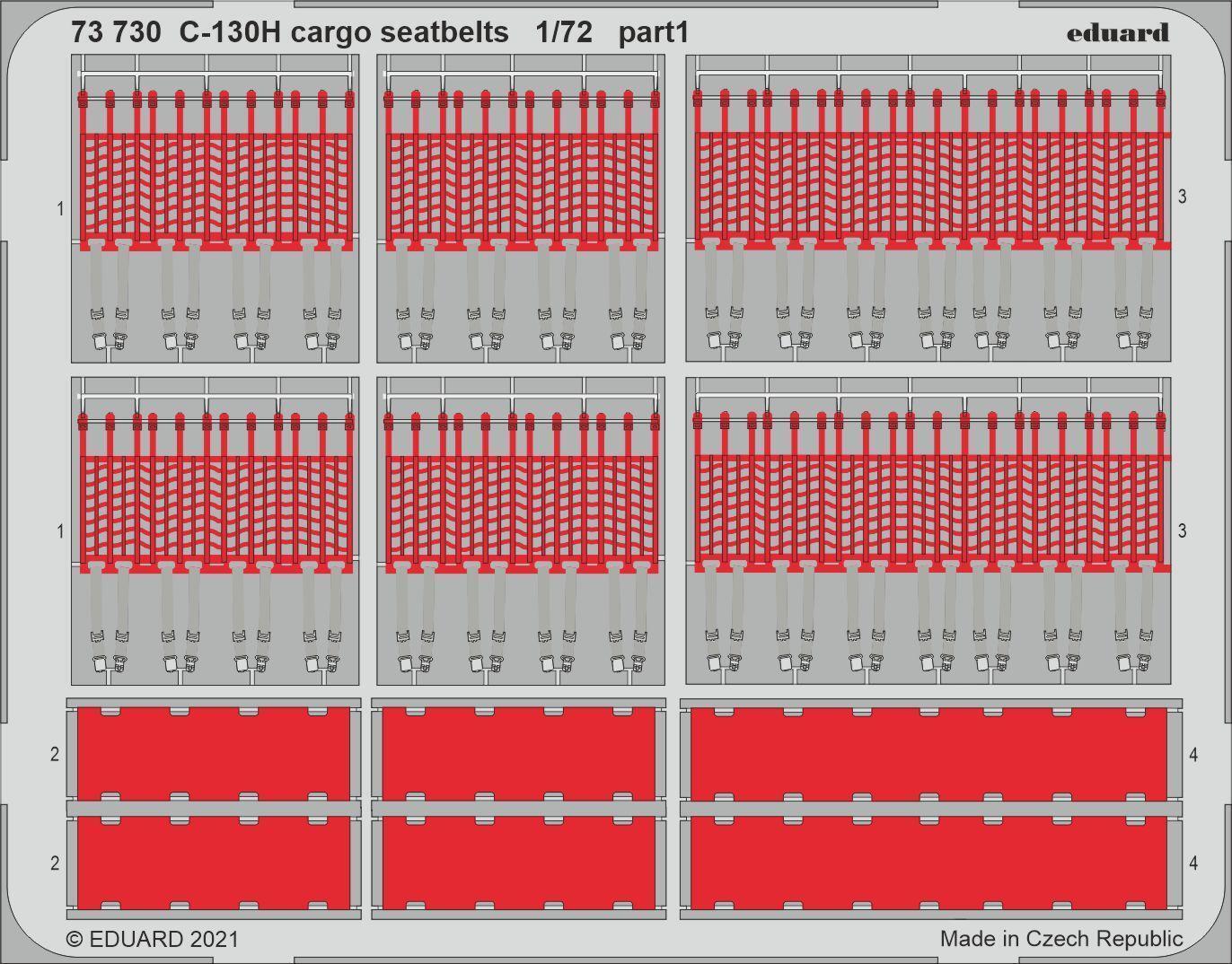 Eduard 1/72 C-130H cargo seatbelts Photo etched parts