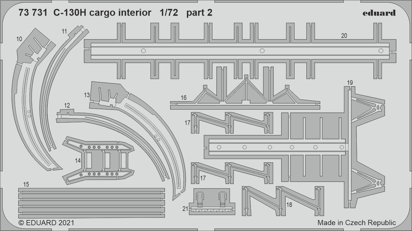 Eduard 1/72 C-130H cargo interior Photo etched parts