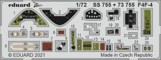 Eduard 1/72 F4F-4 (Arma Hobby) Colour Photo Etch Set