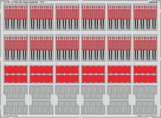 Eduard 1/72 C-130J-30 cargo seatbelts Photo etched set for Zvezda