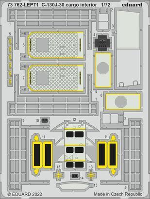 Eduard 1/72 C-130J-30 cargo interior Photo etched set for Zvezda