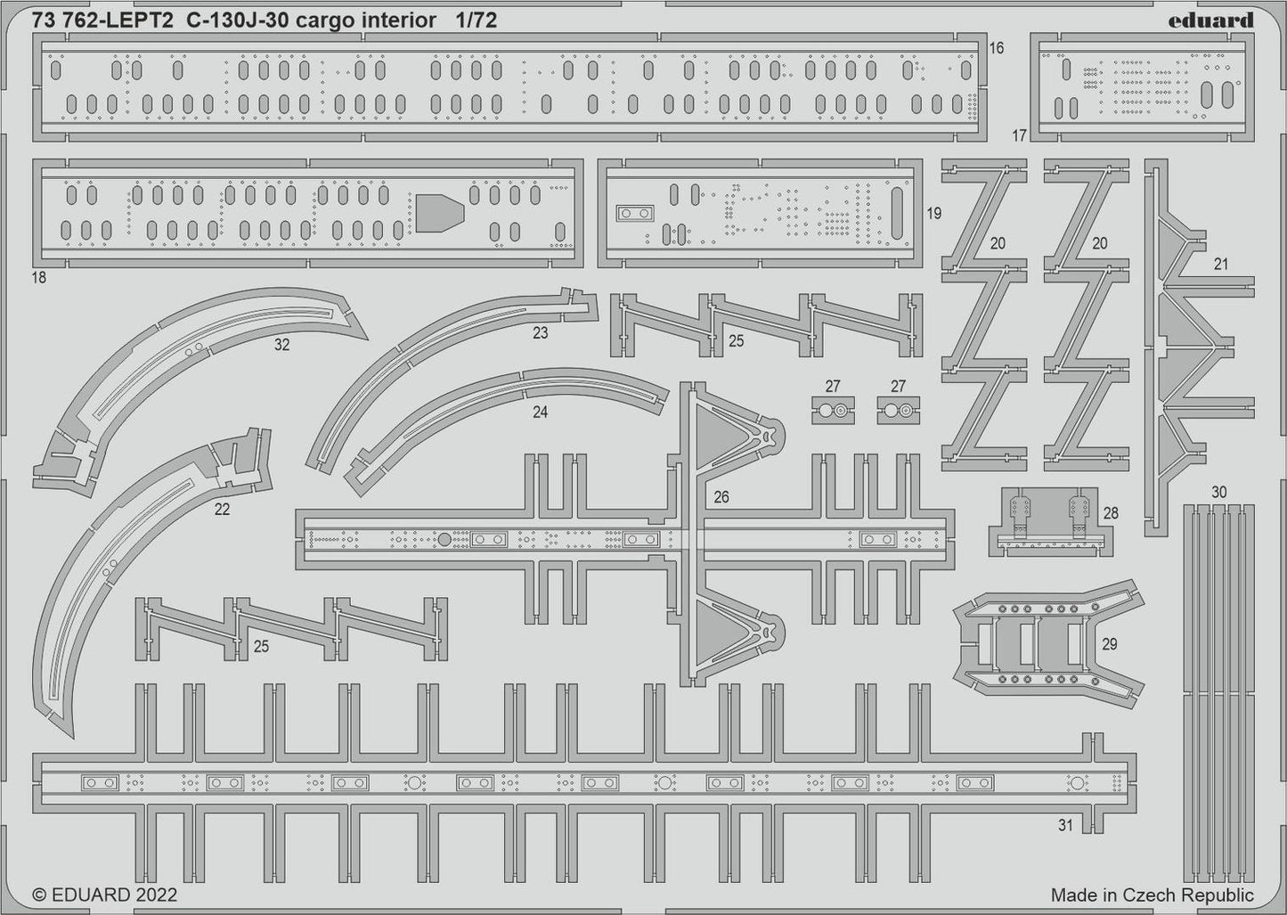 Eduard 1/72 C-130J-30 cargo interior Photo etched set for Zvezda