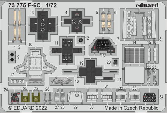 Eduard 1/72 F-6C Hawk Photo etched parts