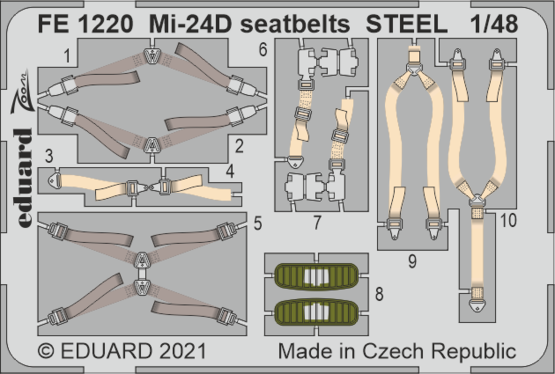 Eduard 1/48 Mi-24D seatbelts STEEL Photo etched parts