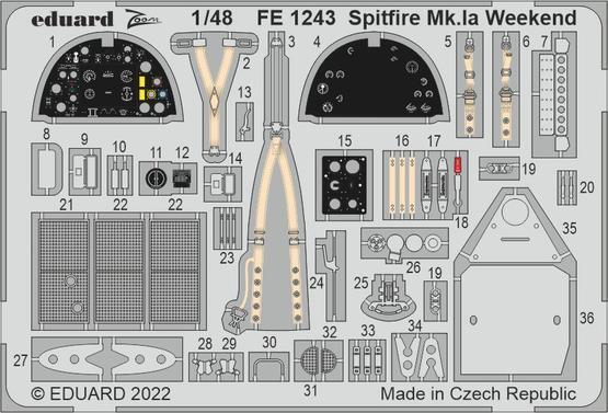 Eduard 1/48 Spitfire Mk.Ia Weekend Zoom set for Eduard