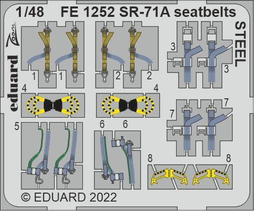 Eduard 1/48 SR-71A (Revell) Seatbelts Steel Colour Photo Etch Set