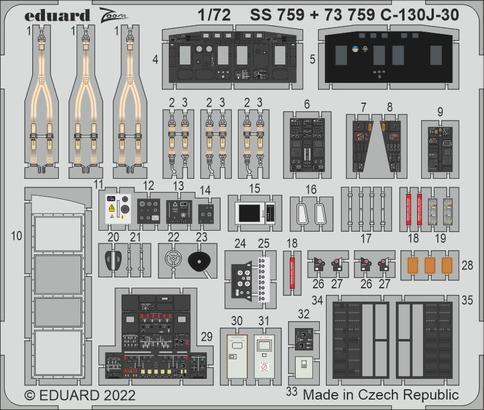 Eduard 1/72 F4F-4 (Arma Hobby) Colour Photo Etch Set