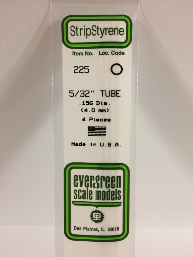 Evergreen White Polystyrene Tube 0.156 x 14" / 4mm x 36cm (4)