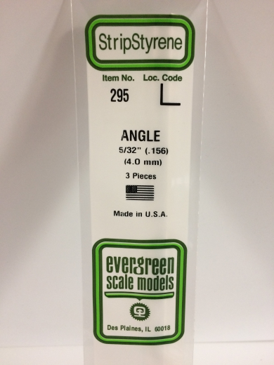 Evergreen White Polystyrene Angle 0.156 x 14" / 4mm x 36cm (3)