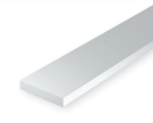 Evergreen White Polystyrene Strip 0.040 x 0.080 x 24" / 1mm x 2mm x 61cm (15)