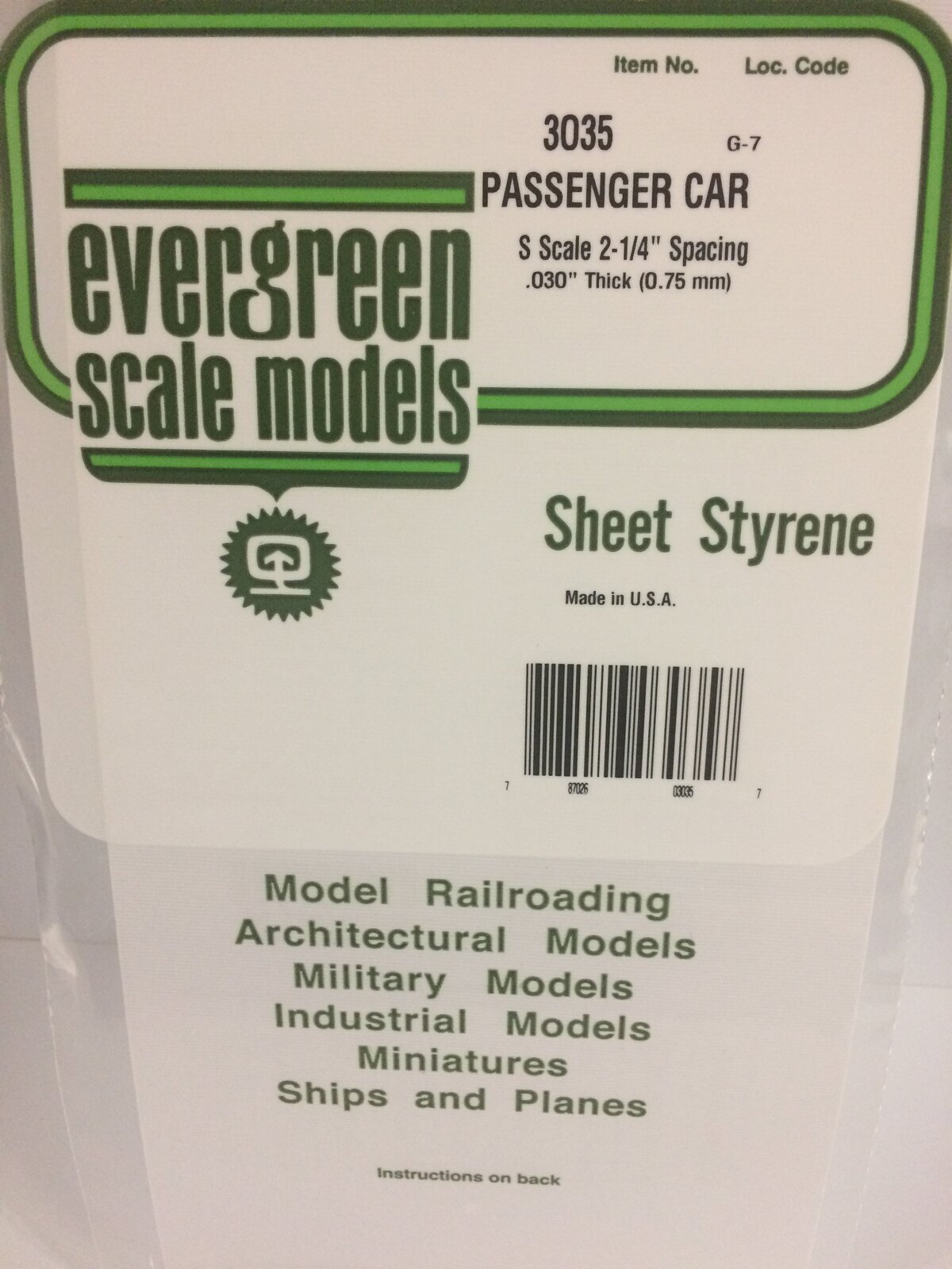 Evergreen White Polystyrene S-Scale Siding 0.020 x 6 x 12" / 0.51mm x 15cm x 30cm (1)