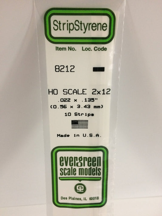 Evergreen White Polystyrene HO Scale Strip 0.023 x 0.023 x 14" (10)