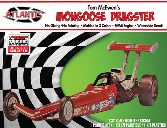 Atlantis 1/32 Snap American Rail Dragster Plastic Model Kit