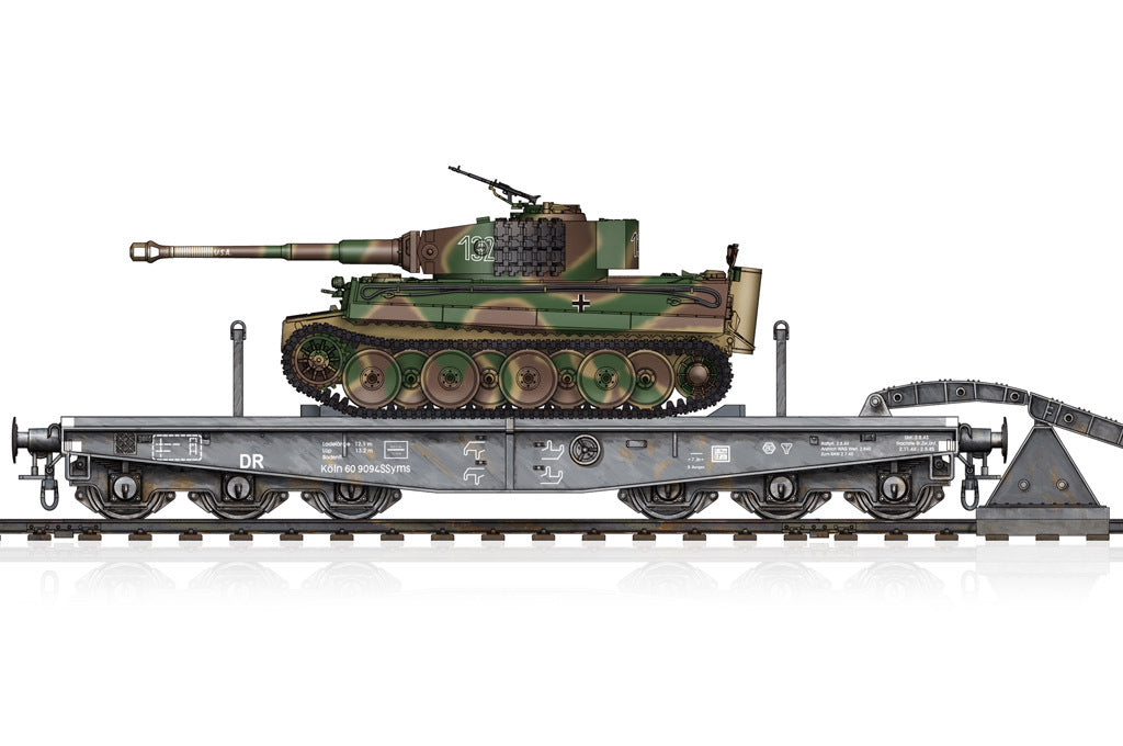 HobbyBoss 1/72 Schwere Plattformwagen Type SSyms 80&Pz.Kpfw.VI Ausf.E Sd.Kfz.181 Tiger I (Mid)