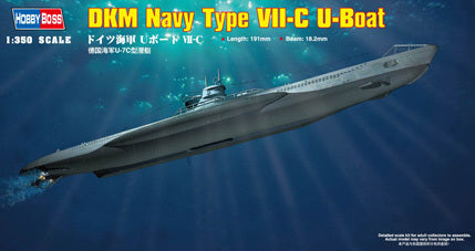 HobbyBoss 1/350 DKM Navy Type VII-C U-Boat Plastic Model Kit