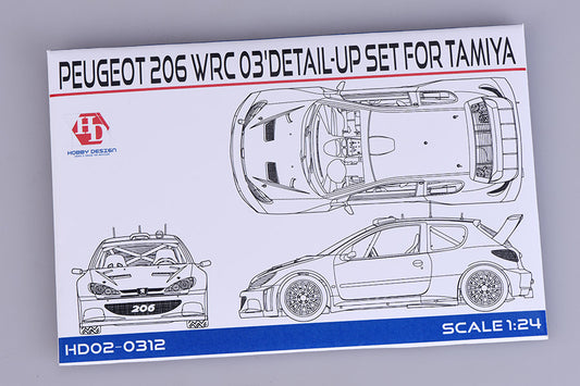 Hobby Design 1:24 Peugeot 206 WRC 03" Detail-UP Set For Tamiya Kit（PE+Metal parts）