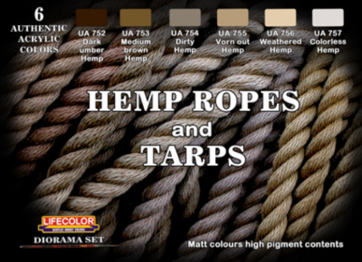 Lifecolor Hemp Ropes And Tarps Acrylic Paint Set