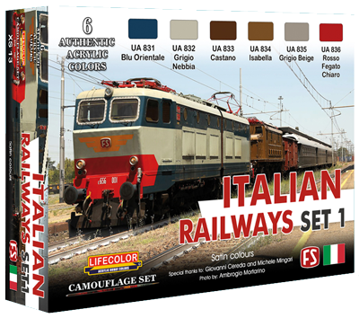 Lifecolor Italian Railways Set 1 6 Colour Acrylic Paint Set