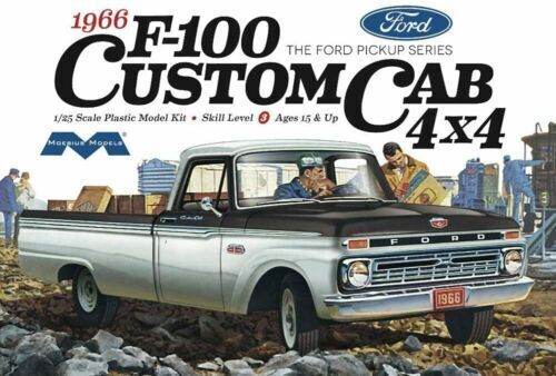 Moebius 1/25 1966 Ford F100 Custom Cab 4x4 Truck Plastic Model Kit