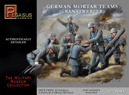 Pegasus 1/72 German Mortar Team (Granatwerfer) Plastic Model Kit