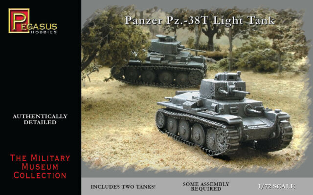 Pegasus 1/72 German Panzer 38T (2) Plastic Model Kit