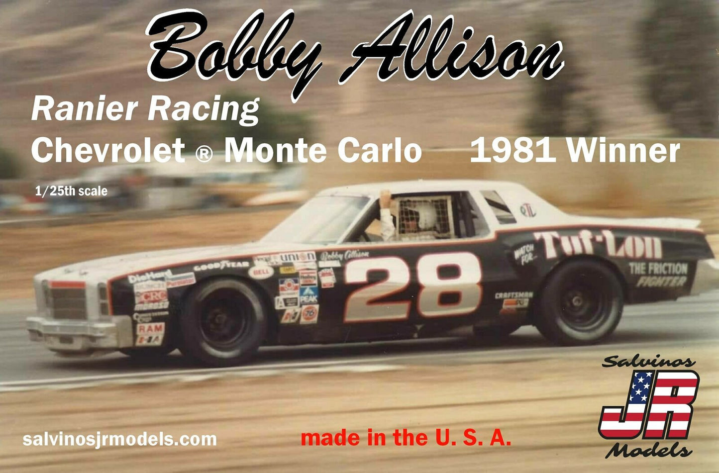 Salvinos J R BAMC1981R 1/25 Bobby Allison #28 Ranier Racing Chevy Monte Carlo 1981 Plastic Kit