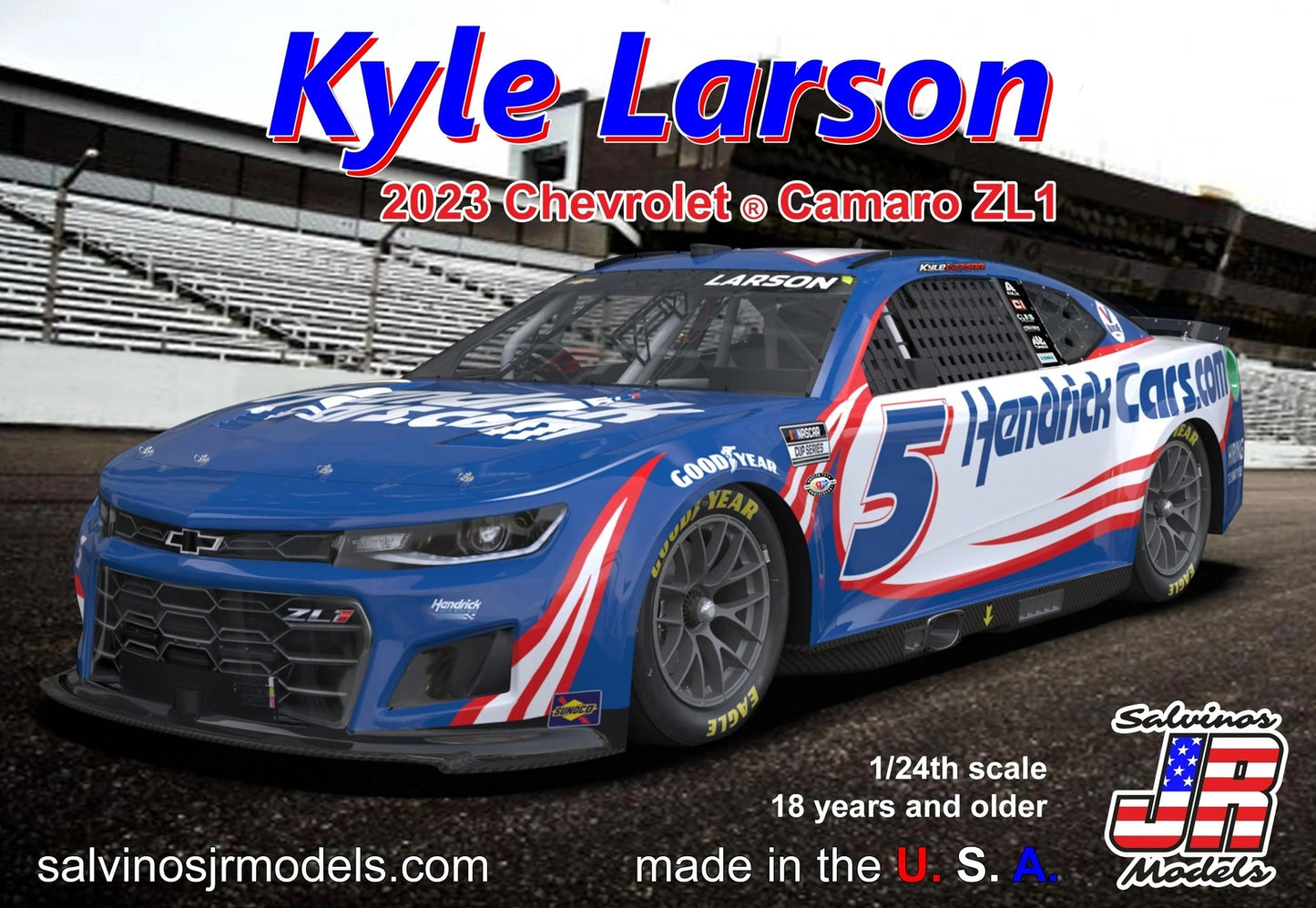 Salvinos J R 1/24 2023 Kyle Larson Chevy Camaro - HendrickCars Primary Paint Scheme Plastic Model Kit