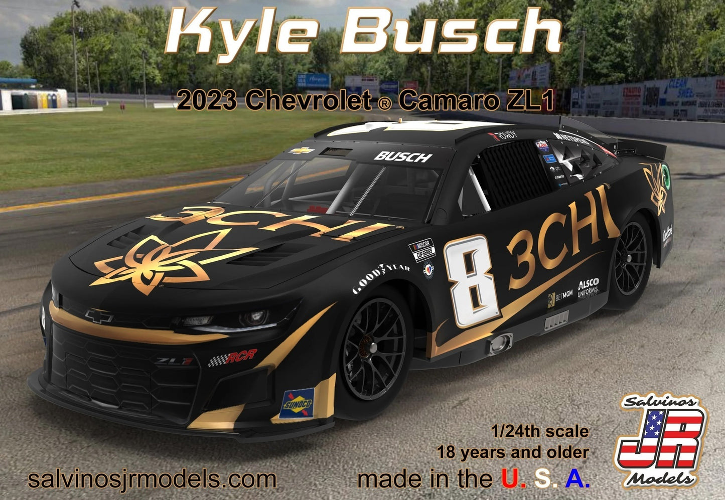 Salvinos J R 1/24 Kyle Busch No.8 3CHI 2023 NEXT GEN Primary Chevrolet Camaro Richard Childress Racing