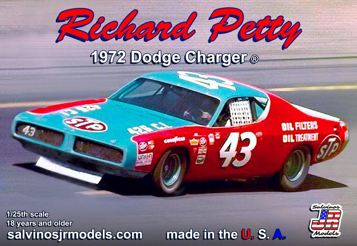 Salvinos J R 1/25 Richard Petty 1972 Dodge Charger "Talladega" Plastic Model Kit