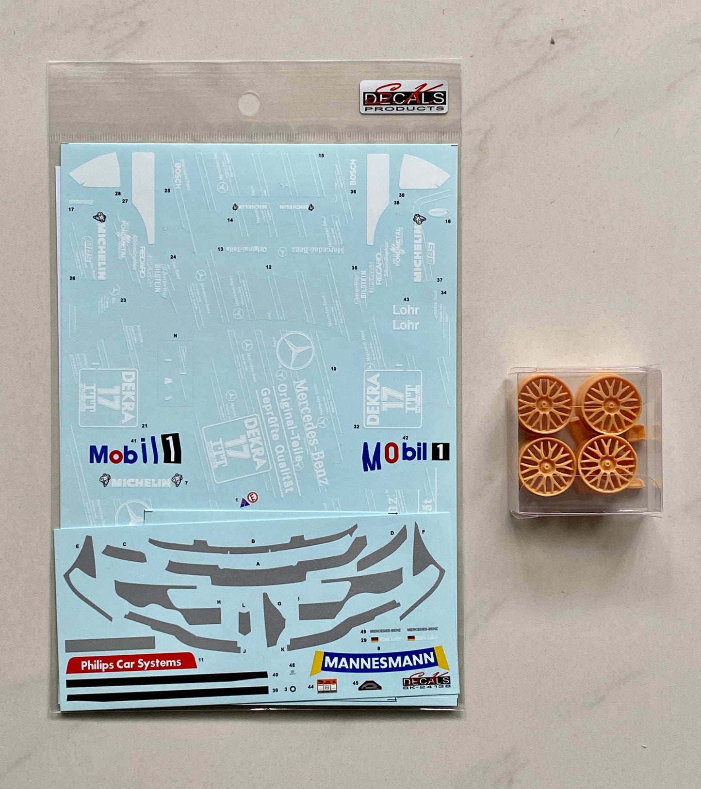 S.K. Decals 1:24 AMG Mercedes C-Class DTM 1995 #17 Zakspeed Mercedes Decal Set