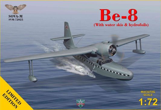 Sova-M 1/72 Be-8 amphibian aircraft (with water skis & hydrofoils) Plastic Model Kit